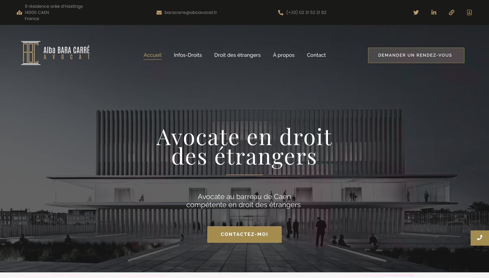 Capture d'écran du site Cabinet Bara Carré