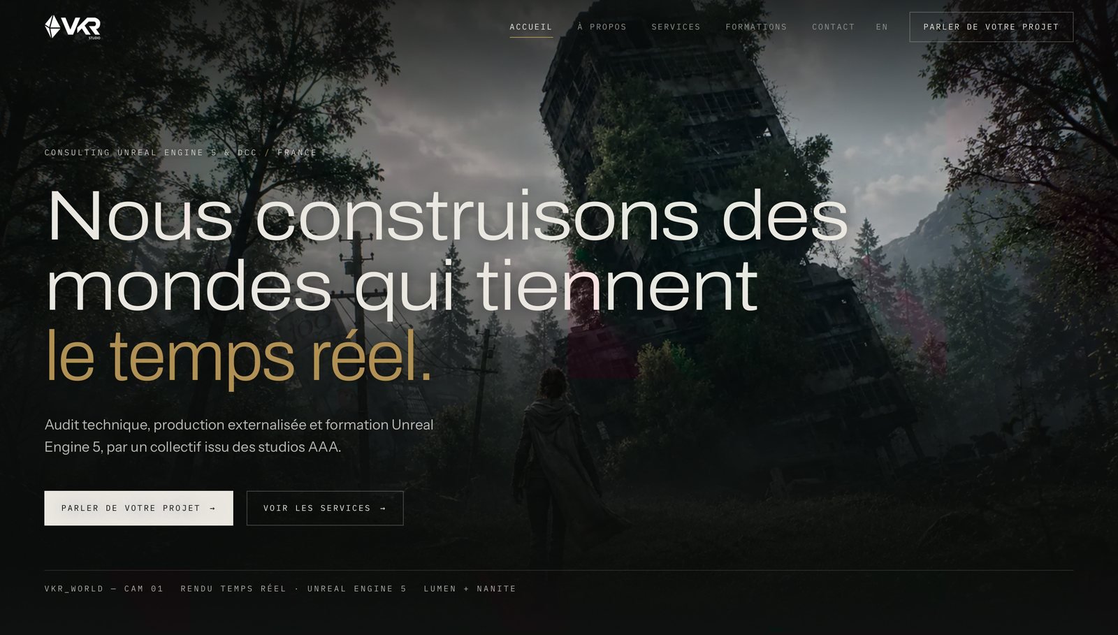 Capture d'écran du site VKR Studio
